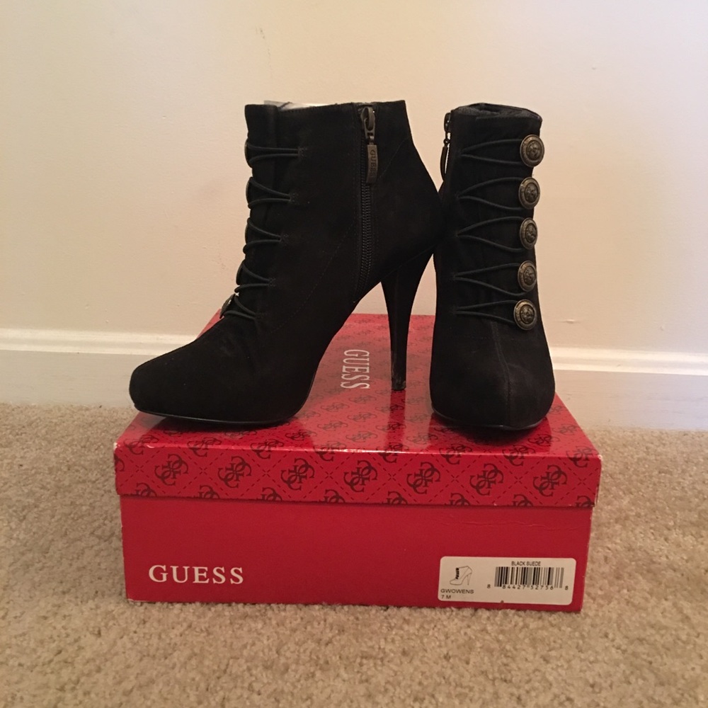 Black suede booties